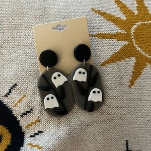 NWT Halloween Ghost Polymer Clay Earrings